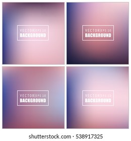 Abstract Creative concept vector multicolored blurred background set. For Web and Mobile Applications, art illustration template design, business infographic and social media, modern decoration.