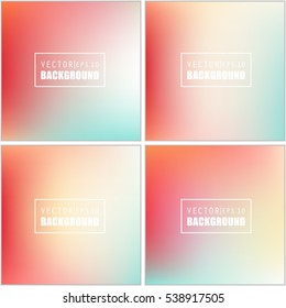 Abstract Creative concept vector multicolored blurred background set. For Web and Mobile Applications, art illustration template design, business infographic and social media, modern decoration.