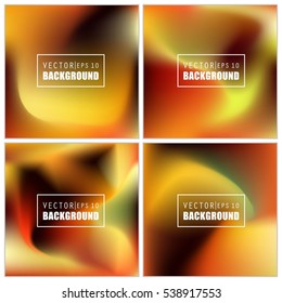 Abstract Creative concept vector multicolored blurred background set. For Web and Mobile Applications, art illustration template design, business infographic and social media, modern decoration.
