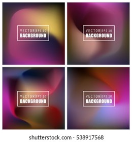 Abstract Creative concept vector multicolored blurred background set. For Web and Mobile Applications, art illustration template design, business infographic and social media, modern decoration.