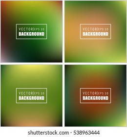 Abstract Creative concept vector multicolored blurred background set. For Web and Mobile Applications, art illustration template design, business infographic and social media, modern decoration.