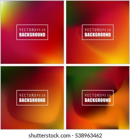 Abstract Creative concept vector multicolored blurred background set. For Web and Mobile Applications, art illustration template design, business infographic and social media, modern decoration.