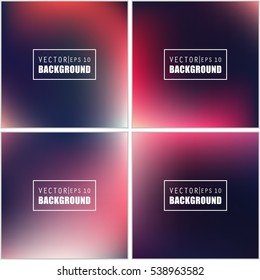 Abstract Creative concept vector multicolored blurred background set. For Web and Mobile Applications, art illustration template design, business infographic and social media, modern decoration.