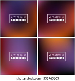 Abstract Creative concept vector multicolored blurred background set. For Web and Mobile Applications, art illustration template design, business infographic and social media, modern decoration.