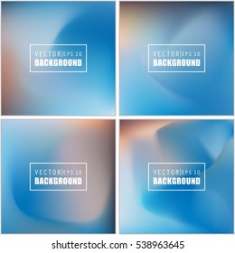 Abstract Creative concept vector multicolored blurred background set. For Web and Mobile Applications, art illustration template design, business infographic and social media, modern decoration.