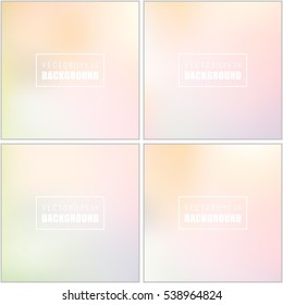 Abstract Creative concept vector multicolored blurred background set. For Web and Mobile Applications, art illustration template design, business infographic and social media, modern decoration.