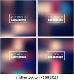 Abstract Creative concept vector multicolored blurred background set. For Web and Mobile Applications, art illustration template design, business infographic and social media, modern decoration.