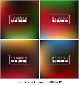 Abstract Creative concept vector multicolored blurred background set. For Web and Mobile Applications, art illustration template design, business infographic and social media, modern decoration.