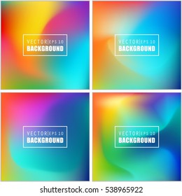 Abstract Creative concept vector multicolored blurred background set. For Web and Mobile Applications, art illustration template design, business infographic and social media, modern decoration.