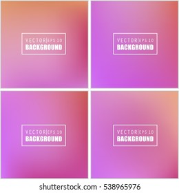 Abstract Creative concept vector multicolored blurred background set. For Web and Mobile Applications, art illustration template design, business infographic and social media, modern decoration.