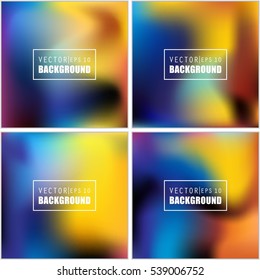 Abstract Creative concept vector multicolored blurred background set. For Web and Mobile Applications, art illustration template design, business infographic and social media, modern decoration.