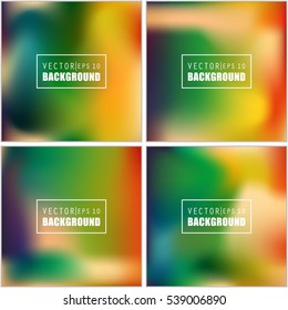 Abstract Creative concept vector multicolored blurred background set. For Web and Mobile Applications, art illustration template design, business infographic and social media, modern decoration.