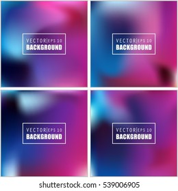 Abstract Creative concept vector multicolored blurred background set. For Web and Mobile Applications, art illustration template design, business infographic and social media, modern decoration.