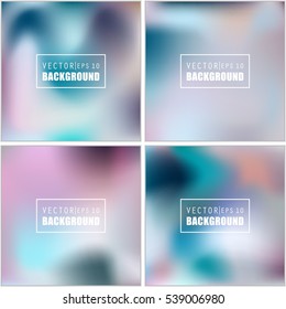 Abstract Creative concept vector multicolored blurred background set. For Web and Mobile Applications, art illustration template design, business infographic and social media, modern decoration.
