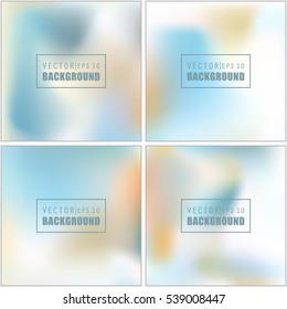 Abstract Creative concept vector multicolored blurred background set. For Web and Mobile Applications, art illustration template design, business infographic and social media, modern decoration.
