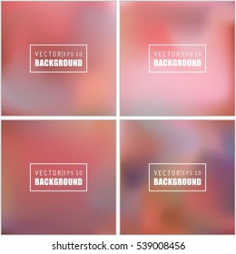 Abstract Creative concept vector multicolored blurred background set. For Web and Mobile Applications, art illustration template design, business infographic and social media, modern decoration.