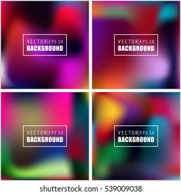 Abstract Creative concept vector multicolored blurred background set. For Web and Mobile Applications, art illustration template design, business infographic and social media, modern decoration.