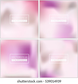 Abstract Creative concept vector multicolored blurred background set. For Web and Mobile Applications, art illustration template design, business infographic and social media, modern decoration.