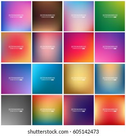 Abstract Creative concept vector multicolored blurred background set. For Web and Mobile Applications, art illustration template design, business infographic and social media, modern decoration.