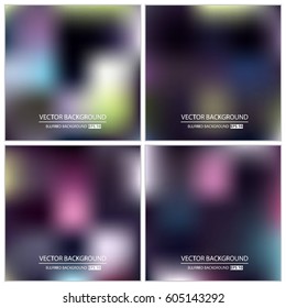 Abstract Creative concept vector multicolored blurred background set. For Web and Mobile Applications, art illustration template design, business infographic and social media, modern decoration.