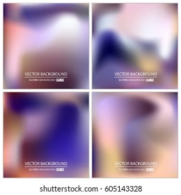 Abstract Creative concept vector multicolored blurred background set. For Web and Mobile Applications, art illustration template design, business infographic and social media, modern decoration.