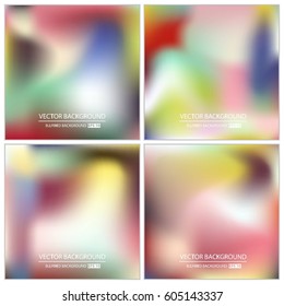 Abstract Creative concept vector multicolored blurred background set. For Web and Mobile Applications, art illustration template design, business infographic and social media, modern decoration.