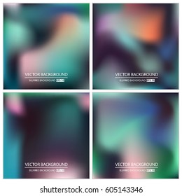 Abstract Creative concept vector multicolored blurred background set. For Web and Mobile Applications, art illustration template design, business infographic and social media, modern decoration.