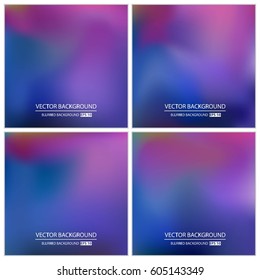 Abstract Creative concept vector multicolored blurred background set. For Web and Mobile Applications, art illustration template design, business infographic and social media, modern decoration.