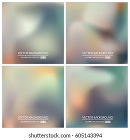 Abstract Creative concept vector multicolored blurred background set. For Web and Mobile Applications, art illustration template design, business infographic and social media, modern decoration.