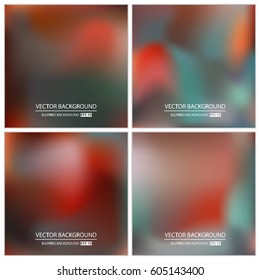 Abstract Creative concept vector multicolored blurred background set. For Web and Mobile Applications, art illustration template design, business infographic and social media, modern decoration.