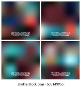 Abstract Creative concept vector multicolored blurred background set. For Web and Mobile Applications, art illustration template design, business infographic and social media, modern decoration.
