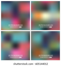 Abstract Creative concept vector multicolored blurred background set. For Web and Mobile Applications, art illustration template design, business infographic and social media, modern decoration.