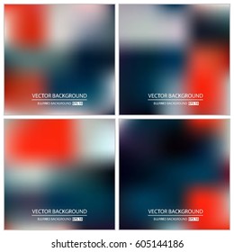 Abstract Creative concept vector multicolored blurred background set. For Web and Mobile Applications, art illustration template design, business infographic and social media, modern decoration.