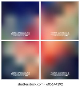 Abstract Creative concept vector multicolored blurred background set. For Web and Mobile Applications, art illustration template design, business infographic and social media, modern decoration.