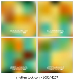 Abstract Creative concept vector multicolored blurred background set. For Web and Mobile Applications, art illustration template design, business infographic and social media, modern decoration.