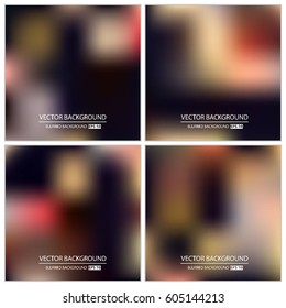 Abstract Creative concept vector multicolored blurred background set. For Web and Mobile Applications, art illustration template design, business infographic and social media, modern decoration.