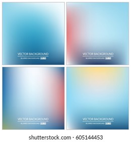 Abstract Creative concept vector multicolored blurred background set. For Web and Mobile Applications, art illustration template design, business infographic and social media, modern decoration.