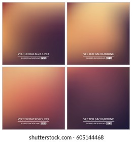 Abstract Creative concept vector multicolored blurred background set. For Web and Mobile Applications, art illustration template design, business infographic and social media, modern decoration.