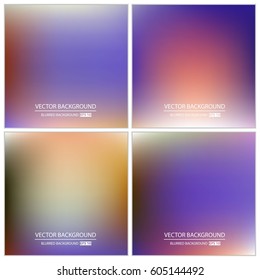 Abstract Creative concept vector multicolored blurred background set. For Web and Mobile Applications, art illustration template design, business infographic and social media, modern decoration.