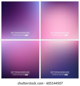 Abstract Creative concept vector multicolored blurred background set. For Web and Mobile Applications, art illustration template design, business infographic and social media, modern decoration.
