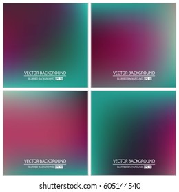 Abstract Creative concept vector multicolored blurred background set. For Web and Mobile Applications, art illustration template design, business infographic and social media, modern decoration.