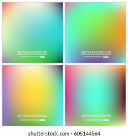 Abstract Creative concept vector multicolored blurred background set. For Web and Mobile Applications, art illustration template design, business infographic and social media, modern decoration.