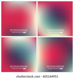 Abstract Creative concept vector multicolored blurred background set. For Web and Mobile Applications, art illustration template design, business infographic and social media, modern decoration.