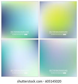 Abstract Creative concept vector multicolored blurred background set. For Web and Mobile Applications, art illustration template design, business infographic and social media, modern decoration.