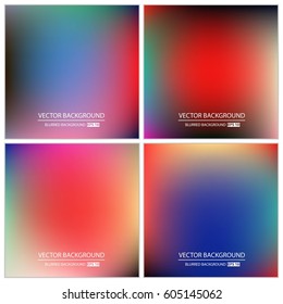 Abstract Creative concept vector multicolored blurred background set. For Web and Mobile Applications, art illustration template design, business infographic and social media, modern decoration.