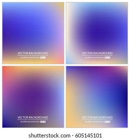 Abstract Creative concept vector multicolored blurred background set. For Web and Mobile Applications, art illustration template design, business infographic and social media, modern decoration.