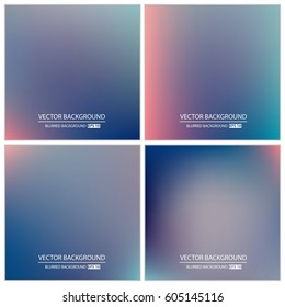 Abstract Creative concept vector multicolored blurred background set. For Web and Mobile Applications, art illustration template design, business infographic and social media, modern decoration.