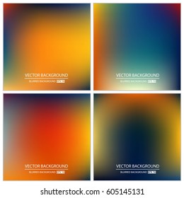 Abstract Creative concept vector multicolored blurred background set. For Web and Mobile Applications, art illustration template design, business infographic and social media, modern decoration.