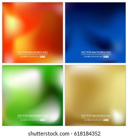 Abstract Creative concept vector multicolored blurred background set. For Web and Mobile Applications, art illustration template design, business infographic and social media, modern decoration
