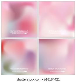 Abstract Creative concept vector multicolored blurred background set. For Web and Mobile Applications, art illustration template design, business infographic and social media, modern decoration